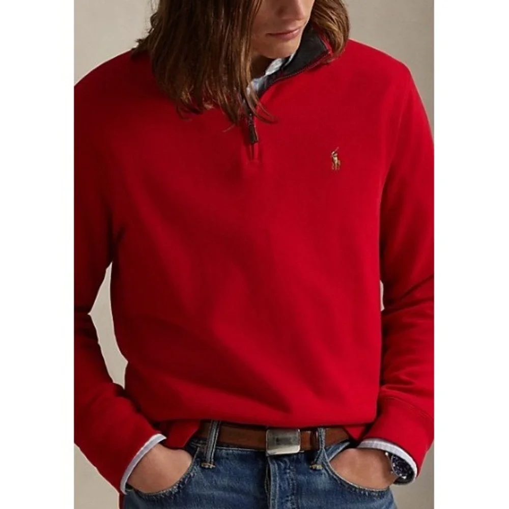 Polo Ralph Lauren Mens XXL Estate-Rib Red 1/4 Zip Pullover Sweater NWT